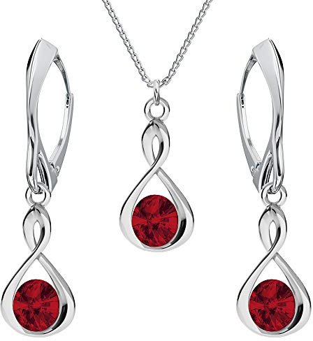 Orecchini Donna Argento 925 - Collana Donna Argento 925 - Gioielli Donna Set Unici - con Cristalli - Optate per un Orecchini Argento e Collana Argento - con Scatola Regalo - Infinity - Infinito