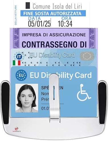 Porte Carte Pare Brise Handicapé PMR VTC Taxi | Support Carte HANDICAPE | PMR | VTC | Permis Taxi - Ambulance | Ticket de stationnement | Support Autocollant | Carte Professionnelle (Garantie) (1)