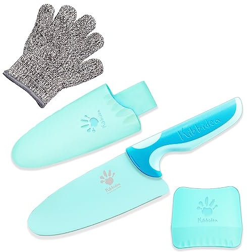 Kibbidea Kindermesser 3-teilige Kinder-Küchenmesser Set, Edelstahl, zum Schneiden und Kochen von Obst oder Gemüse, Kinder Messer ab 7 jahre
