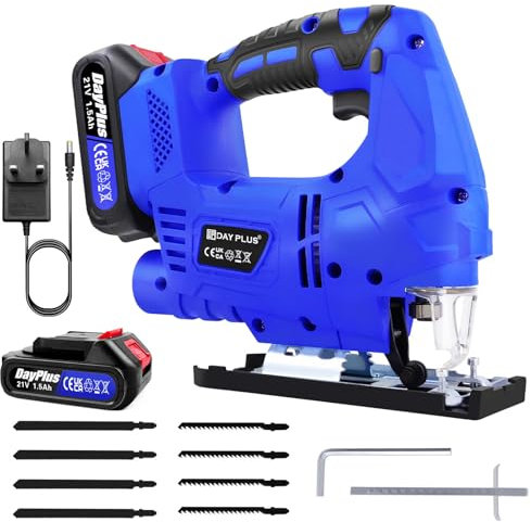 Brushless Cordless Jig Saw Electric jig Saw with Battery and Charger & 8X Blades