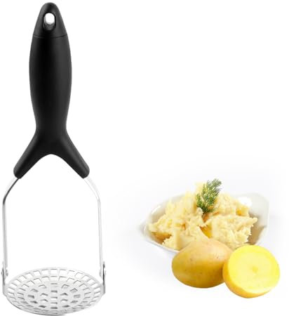 Schiacciapatate in Acciaio Inox, Schiacciapatate per Patate e Verdure, Professionale Schiaccia Patate, Pieghevole Potato Masher con Manico Ergonomico per Purea di Patate, Marmellata, Verdura, Frutta