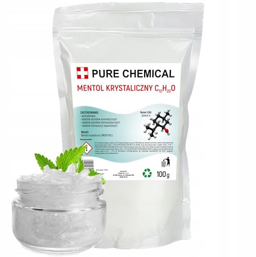 PURE CHEMICAL - Mentholkristalle 100g - Natürliche Menthol Kristalle - Sauna Aufgussmittel - Sauna Kristalle - Befreit die Atemwege - Sorgt für intensiven Duft - Sauna Zubehör - Erfrischendes Klima