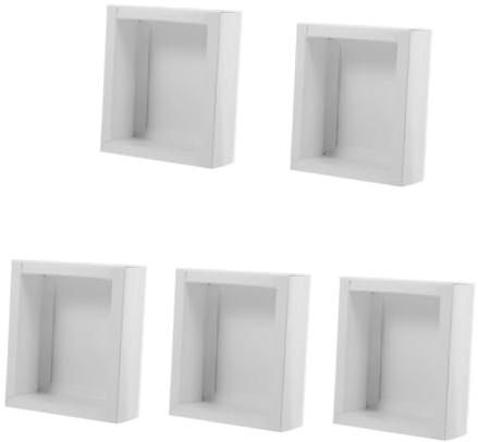 GARVALON 5 Cajas Pequeñas de Papel con Cajones Extraíbles para Almacenamiento Ligero de Snacks y Joyas, Ideales para Cumpleaños y Fiestas, Color Blanco