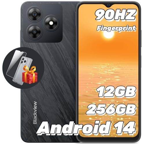 Blackview Wave 8 Telefono Movil 12GB+256GB/TF 2TB, Android 14 Moviles Libres 6.56/90Hz, Octa-Core, 13MP+8MP, 5000mAh, Dual Sim 4G Celulares Ofertas, Fingerprint/GPS/OTG/WiFi 5G/3 Años Garantía