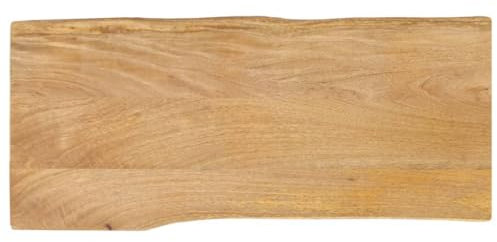 vidaXL live edge mango wood tabletop - 80x40 cm rectangular dining surface, rustic brown color, versatile home/commercial use