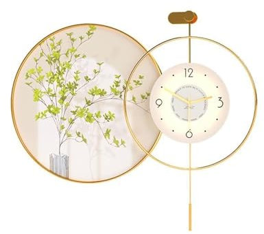 Dekorativ målning med klocka Matsal Väggkonst Borddekoration Målning Hängande klocka Living Lampa Soffa Bakgrund Väggmålning Modern Enkel Vägglampa