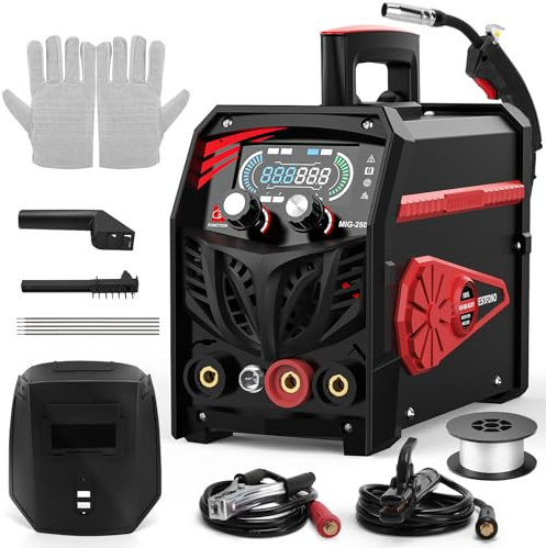 3 In 1 Welding Machine, 145Amps MIG Welder 110V Combines MIG (Gas/Gasless), TIG, and Stick Welding, High Efficiency Welder Machine with Digital Screen Display, Easy to Use