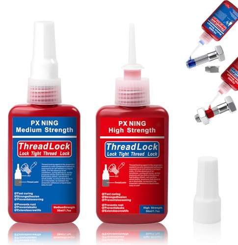 Skruvskydd medelfast och höghållfast 2 x 50 ml, skruvlim blå och röd, skruvskyddsmedel, skruvar lim för skruvar metallfästen, förhindrar lossning och läckage