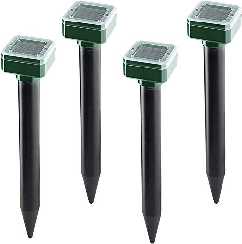 Solare Repellente per Talpe Ultrasuoni,per Anti Talpa con IP65 Impermeabile, per Talpe da Esterno per Giardino，Scaccia TaIpe (quadrato /4) (quadrato /4)