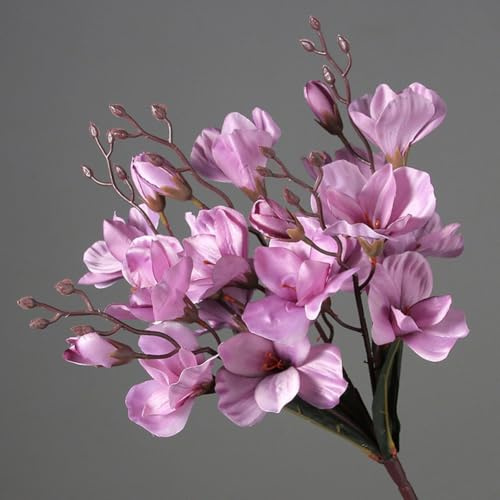 Opatiny Ramo de flores de gladiolo artificial de 5 puntas con 20 cabezas para decoración del hogar y la oficina, blanco, morado, cian nieve, azul, rojo