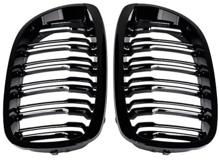 Garvee Grille avant double ligne brillante pour voiture de élégant Série 3 E46 Coupé 2 portes 2002-2004 - Remplacement calandre rénale en ABS, protection pare-chocs, accessoire carrosserie -