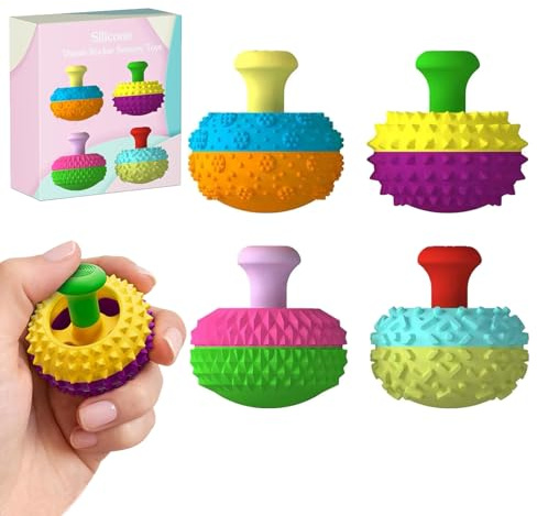 Afufu 4 stycken silikon fidgetleksaker för barn och vuxna, Thumb Rocker, sensoriska antistress-leksaker, texturerad fidget-leksak, desk fidget-pryl för kontor, gåva till tonåringar