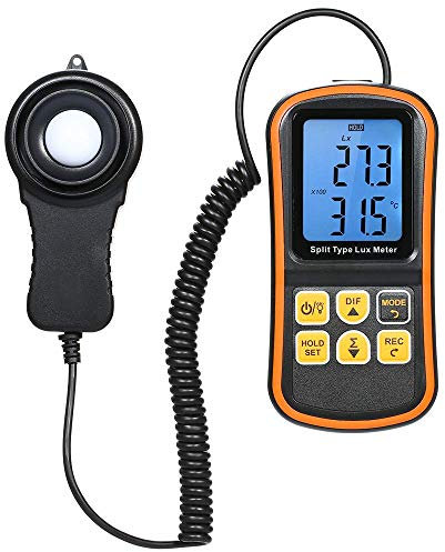 Digital Light Luxmeter Spectrometer Photometer 0~200000 Lux Split Type LCD Handheld Illuminometer Luminometer Photometer Lux/FC LM Tester Light Meter