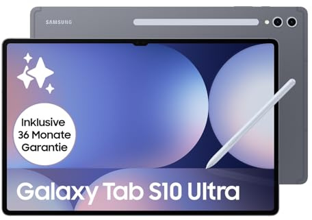 Samsung Galaxy Tab S10 Ultra AI Tablet, Android Tablet, 12 GB RAM, 1 TB di memoria, display AMOLED, rivestimento antiriflesso, incl. S Pen, 5G, Moonstone Gray, 36 mesi di garanzia