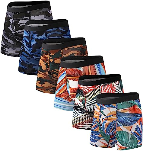 HAVVIS Mens Boxers Super Soft Bamboo Boxer Shorts Long Leg Anti Chafing Underwear with Fly Boxer Briefs Multipack (UK, Alpha, XL, Regular, Regular, B03-6 Pack)