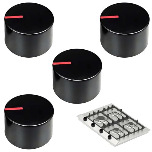 iTYOOS 4 Stück Ofenknöpfe, Drehknopf 6 mm, Kochknöpfe für Gasherd Gasherd, Drehknopf 6mm D-Schaft, Universal Locks & Steuerung, Knöpfe & Schalter für Backöfen, Gasherd, Herde