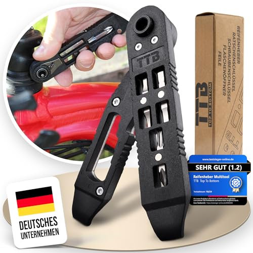 TTB Fahrrad Werkzeug Multitool 14 in 1 Inklusive Reifenheber Ultraleicht, Handlich & Klein [Mountainbike] Bike Sport