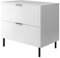 3E 3xE living.com Badezimmerschrank, Weiß + schwarzer Griff, 80 x 77 x 46 cm