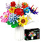 Bouquet de Fleurs Éternelles à Assembler – 12 Fleurs, Cadeau Original Femme, Idée Déco Maison, Anniversaire, Saint-Valentin, Fête des Mères, 1064 Briques de Construction (sans Vase)