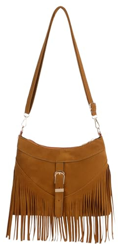 Hobos Shoulder Bags for Women, Tassel Handbag Large Capacity, Vintage Fringe Crossbody Bag Western Style with Long Adjustable Strap for Travel Outing Go Shopping