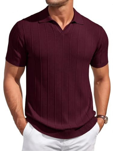Runcati Pikétröja för män, sommar, kortärmad, stickad pikétröja, män, enfärgad, knappslå t-shirts, slim fit, sport, golf, skjorta, casual, basic pikétröjor