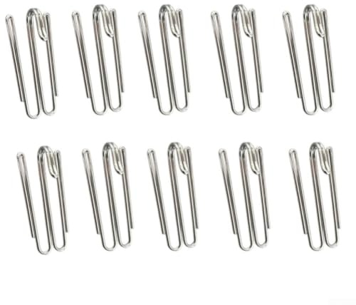 Zinkgardinkrokar för fransk veck och nyp veckstilar galvaniserat stål metall draperihängare med tungt belastningsstöd rostbeständig silverfinish för heminredning 55 x 25 mm (10 st)