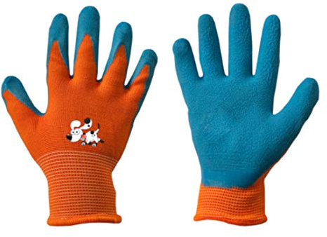 Guanti da lavoro in lattice, da bambini, per giardinaggio, colore: arancione, misura: 2- 6. -