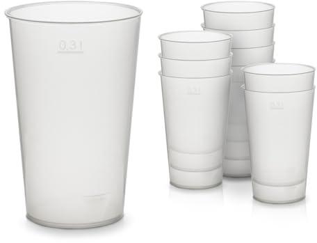 Octopus 100x Mehrwegbecher 300ml, Plastikbecher aus bruchsicherem Kunststoff, Plastik Trinkbecher für Party und Event