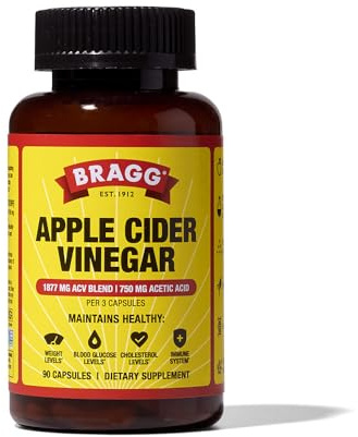 Bragg Organic Apple Cider Vinegar Capsules with Vitamin D and Zinc - 90 Count - Supports Immune System