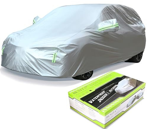 BEXITA Funda para Coche Impermeable Exterior Interior Universal Funda de Coche A Prueba de Polvo A Prueba de Nieve Protección UV para Hatchback Longitud (hasta 400 cm)