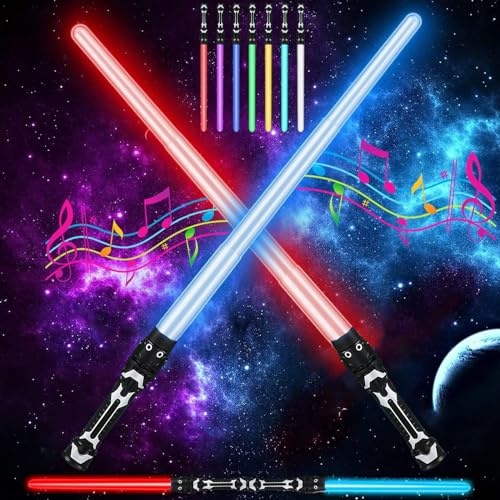 DAZZTIME 2 Piezas Laser Star Wars,Espada Láser de Juguete,Star Wars Sable luz,Espadas láser para niños,Sable de luz Juguete,Lightsaber,Espada Laser,Sable De Luz