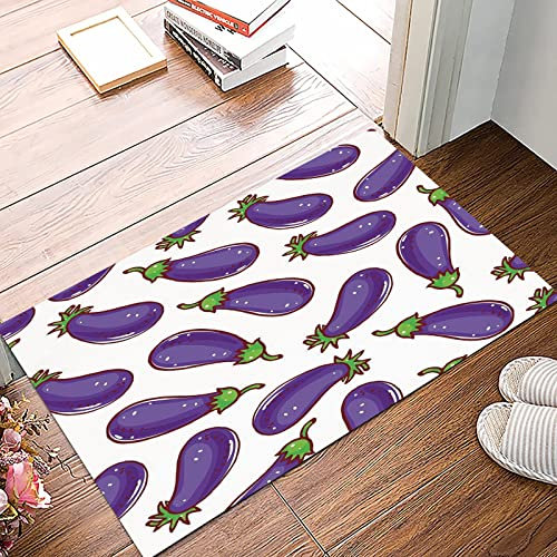 Badematte 50x80cm, Rutschfeste Badteppich, Auberginen, süße Auberginen mit weissen Flecken auf weissem Untergrund Gesunde,Mikrofaser Badvorleger mit, Wasserabsorbierende Weiche teppiche für Badezimmer