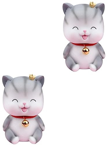 ibasenice 2pezzi Salvadanaio Forma Di Gattino Carino Vinile Portamonete Creativo Per Decorazione Interna Per Adulti Per Scrivania e Soggiorno
