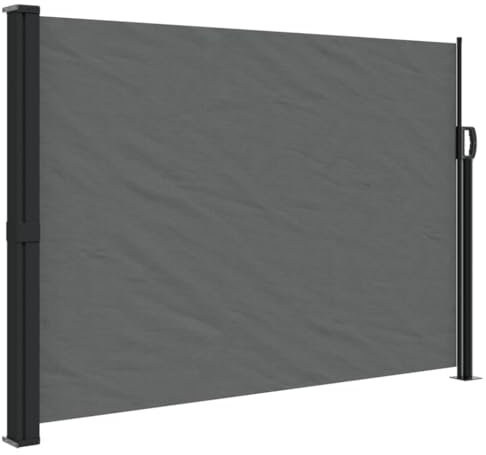 vidaXL Retractable Side Awning - Anthracite 140x600 cm - UV/Water Privacy Screen for Outdoor/Indoor Use - Easy Installation with Steel Frame