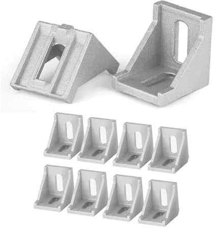 8 Stück Winkelverbinder 40x40 Aluprofil l Eckwinkel,Eckwinkel 40x40 Befestigungsmaterial Winkel Befestigung Nut, 90 Grad Alu Winkel Edelstahl Befestigungsmaterial für 40*40 Alu Profil 3D-Drucker
