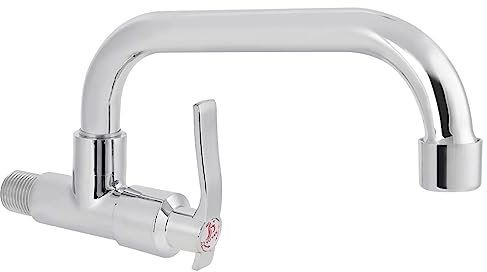 Grifos de Pared G1/2 Pulgadas de 360 ​​grados, Grifo de Agua Fría Individual con Cuerpo de Latón, Grifo de Fregadero de Agua Fácil de Instalar para Uso Doméstico en la Cocina (LQ-3093 20cm)