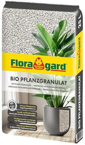 Floragard Bio Pflanzgranulat - Mineralisches Bims Drainagematerial 8-16 mm – Perfekte Drainage für Pflanzen, Kübel & Garten – Nachhaltig, CO2-freundlich, Ideal für gesunde Wurzeln - 1x25 Liter
