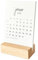PuK Tischkalender 2025 mit Holzsockel | DIN A6 Monatsübersicht mit Feiertagen und Kalenderwochen | 12 Monatskarten Tischkalender Schreibtisch Terminkalender (mit Holzsockel)