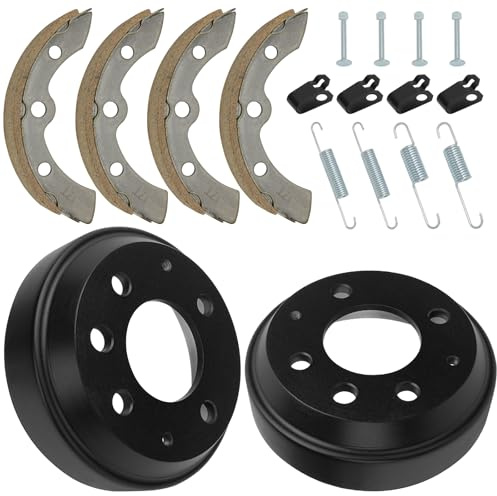 Fit4drive Golf Cart Brake Drum/Hub and Brake Shoes Spring Kit Fit for Club Car DS 1995-Up &Precedent 2004-Up, OEM#101791101, 101823201, 1011466/10181630 (101791101)