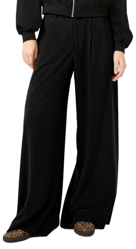QS 2178595 Pantaloni a Pieghe in Vita, Nero, 32W x 30L Donna