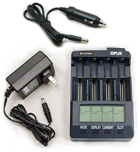 BT-C3400 Battery Charger Tester Analyzer Li-ion NiMH NiCd with Car Adapter AAA AA C 18650 Opus Instrument C3400