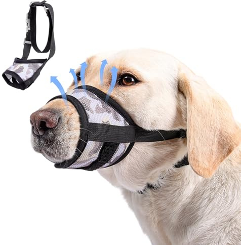 DoggieKit Hund Munkorg för Hundar Andningsbart Säkert Nät Justerbar, Tyg för Små, Medelstora och Stora Hundar Mjuk Munkorg för Hindrar att Den Skäller Äter Bita och Tugga