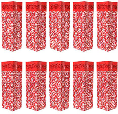 Paquete de 10 pieces de bolsos de la botella nobles bolsos de regalo rojo para vino, cava y champán 36x12x10