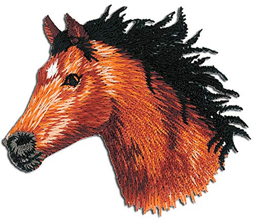 Catch the Patch Pferd Kopf Tier - (Größe: 5,6 x 5,5 cm) – Aufbügler & Applikationen in verschiedenen Größen – Ideal für Kleidung, Schulranzen, Jeans & Rucksäcke