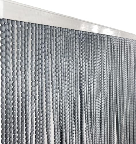 Tex family TENDA Mariel © SOFFICE a PERLINE in Stoffa Morbida Anti insetti antirumore a Fili GRIGIO - Cm. 100x220