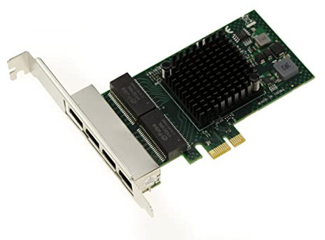 KALEA-INFORMATIQUE Tarjeta controladora de Red PCIe x1 4 Puertos RJ45 Quad LAN GIGABIT ethernet 10 100 1000Mb 1G - BroadCom BCM5719 - Soportes de Perfil bajo y Alto