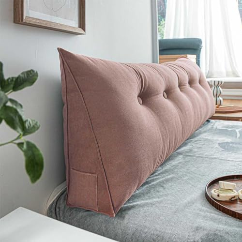 YSZBD Säng kil kudde säng ryggstöd läskuddar för säng ryggstöd triangel kudde bredvid sängen soffa kudde ryggstöd sänggavel kudde, #3 rosa – 180 x 50 x 20 cm