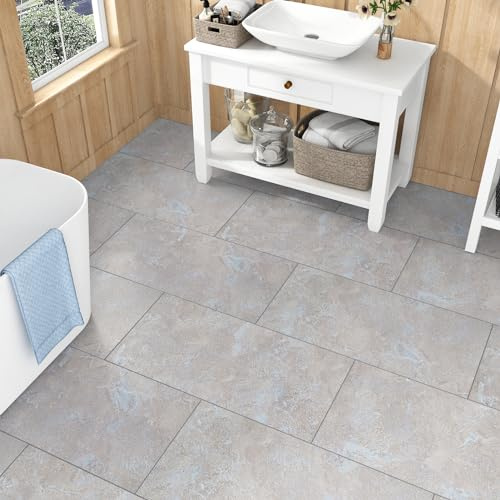 Yullpaper klick vinylgolv kakeloptik PVC golvbeläggning självhäftande flexibel golvdekal 60 x 30 cm 15 stycken självhäftande plattor golv tvättbara självhäftande plattor badrum golv grön brun
