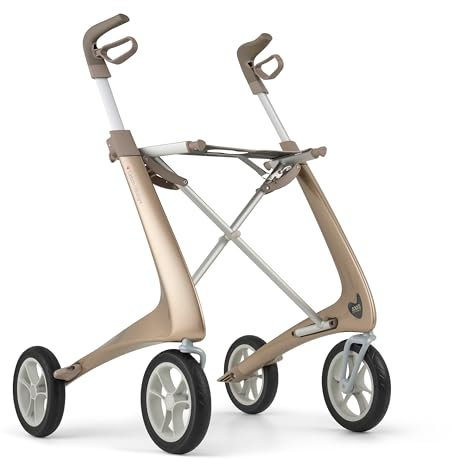 byACRE Déambulateur ultraléger en carbone - 4,8 kg avec 4 roues et siège pliable pour adultes