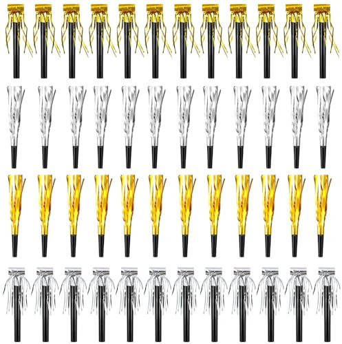 Party Krachmacher Partytröten Luftrüssel,Faschingsartikel Party Zubehör - Metallische Pfeifen und Tröten, Krachmacher für Geburtstagsfeiern und Partys